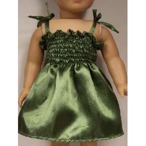  Green Satin Sundress Summer Dress Doll Clothes Outfit Fits 