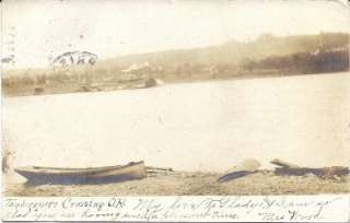   Crossing Ohio River early Real photo postcard 1907 and stamp  
