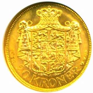 1915 VBP DENMARK GOLD COIN 20 KRONER * NGC CERTIFIED GENUINE & GRADED 