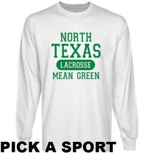  North Texas Mean Green White Custom Sport Long Sleeve T 