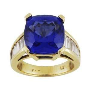  18K Yellow Gold Tanzanite and Diamond Heart Ring Jewelry