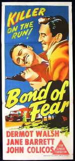 BOND OF FEAR Dermot Walsh NOIR 1956 Crime poster  