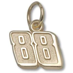  Dale Earnhardt Jr #88 SMALL 3/8 Gold Plated Pendant 