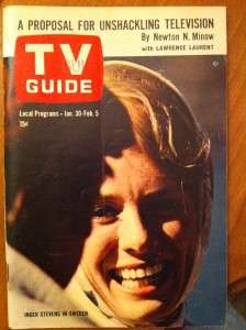 TV GUIDE MAGAZINE~JAN 1965~INGER STEVENS~CANDID CAMERA  