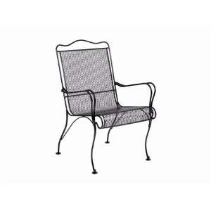 Woodard Tucson Micro Mesh Wrought Iron Metal Arm Patio Dining Chair 