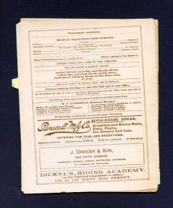 Old 1897 Theater Program Lyceum Theater New York  