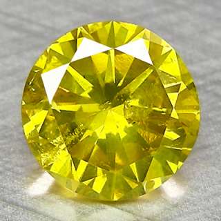 58cts,5.3mm Round Vivid Yellow Natural Loose Diamond  