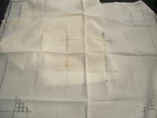   beautiful vintage linen runner. 2 raw edges and one repaired hole