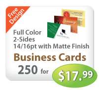 250 Business Cards UV 2 sided & Free Custom Design  