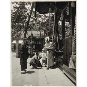  1930 Worshipers Shinto Shrine Religious Japan Japanese 