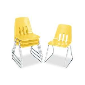 9600 Classic Classroom Chairs, 16 Seat Height, Squash/Chrome, 4/Carto