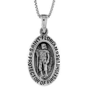    Sterling Silver St. Florian Pendant, 7/8 in. (22mm) Jewelry