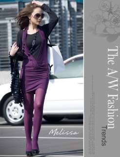 New Korea Womens Sexy Purple V Neck 2 Pcs Sweater Dress  