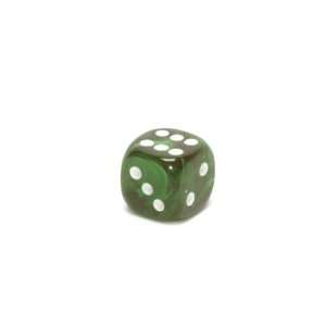  12mm 6 sided European Acrylic Swirled Dice, Green with 