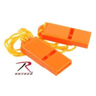 Safety Orange Flat Whistle   2 Pack