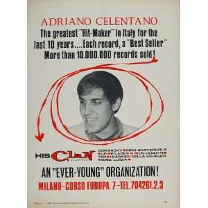  1967 Ad Adriano Celentano Italian Singer Don Backy Clan 