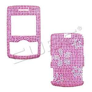 PINK FLOWERS CRYSTALS snap on cover faceplate for Samsung A767 Propel