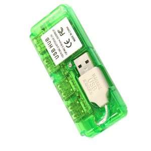  4 Port Mini USB HUB High Speed 480 Mbps PC Slim Green 