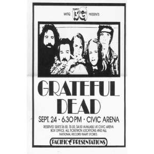  Grateful Dead Live at the Civic Arena Concert Sheet 11 X 