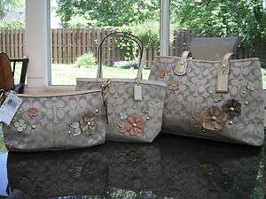 Coach Floral Applique Top Handle Tote 47242 Or Carryall 18894  NWT 