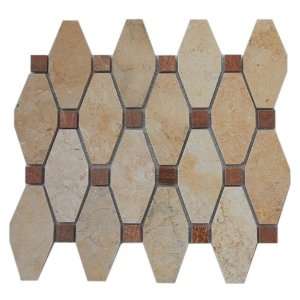  Stella Pattern Jerusaem Gold With Wood Onyx Dot 1/4 Sheet Tile 