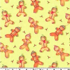   Gingerbread Men Key Lime Fabric By The Yard Arts, Crafts & Sewing