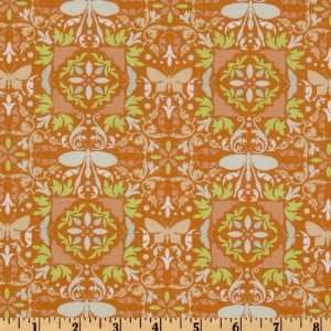  44 Wide Garden Of Delights Wonderous Wings Orange Fabric 