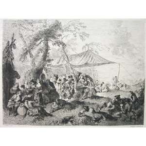   ETCHING   Military Camp Pleasures Women by Pater 