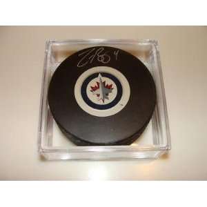  Autographed Zach Bogosian Puck   NHL Winnipeg Jets COA 