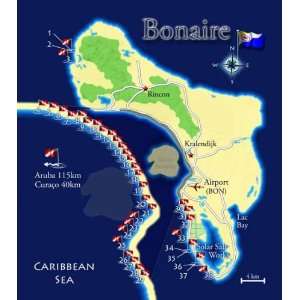 Bonaire Dive Map 