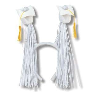   Party By Beistle Company Graduation Cap with Fringe Bopper   White