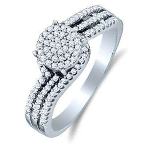   Center Setting w/ Invisible Channel Set Round Diamonds   (1/3 cttw