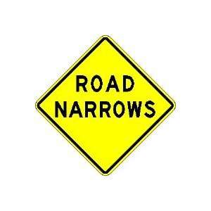  Metal traffic Sign 30x30 Road Narrows
