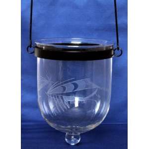  Individually Hand Etched Fishing Fly Glass Candle Lantern 