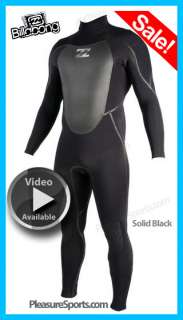 Billabong SG5 4/3mm Wetsuit Mens Back Zip New Solar Pan  