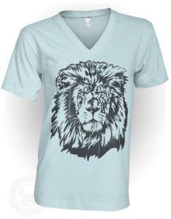 Vintage LION HEAD American Apparel 2456 V Neck T Shirt  