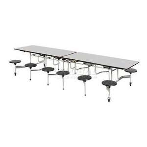  Virco® Folding Mobile Table 144L   Gray Nebula Top   12 