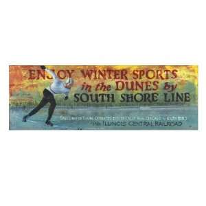  Large Winter Sports in the Dunes Vintage Style Wooden Sign 