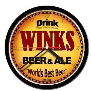  WINKS beer and ale cerveza wall clock 