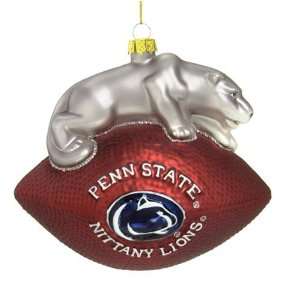   Lions NFL Blown Glass Football Holiday Tree Ornament 6   NCAA College