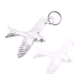925 Sterling Silver Jewelry, Silver Wingspan Bird Charm, Adjustable 