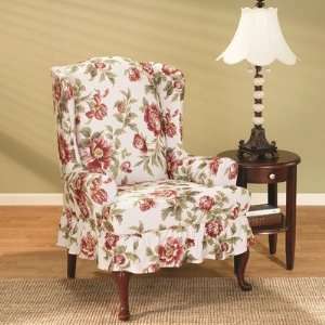   Fit Stretch Olivia 1 Piece Wing Chair Slipcover, White