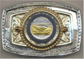 Gold on Silver West Virginia Statehood Commemorative Quarter Belt 