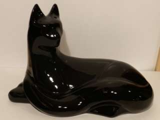 LARGE ROYAL HAEGER LOUNGING BLACK CAT STATUE  