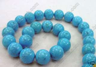 12mm Natural Stone Blue Turquoise Round Loose Beads 15  