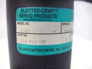 Electro Craft E286 Reliance Servo Motor 286 010 109  