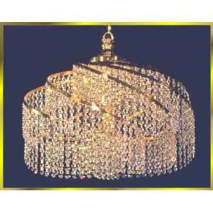  Small Crystal Chandelier, 8500 E 20, 6 lights, 24Kt Gold 