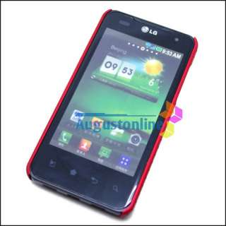 Red RUBBER Hard Cover Case For T MOBILE LG G2X PHONE  