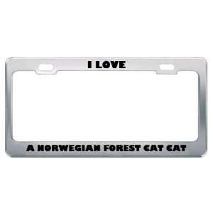 Love A Norwegian Forest Cat Cat Animals Pets Metal License Plate 