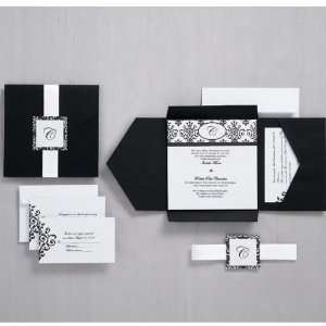  DIY Wedding Invitations with Black and White Scroll 